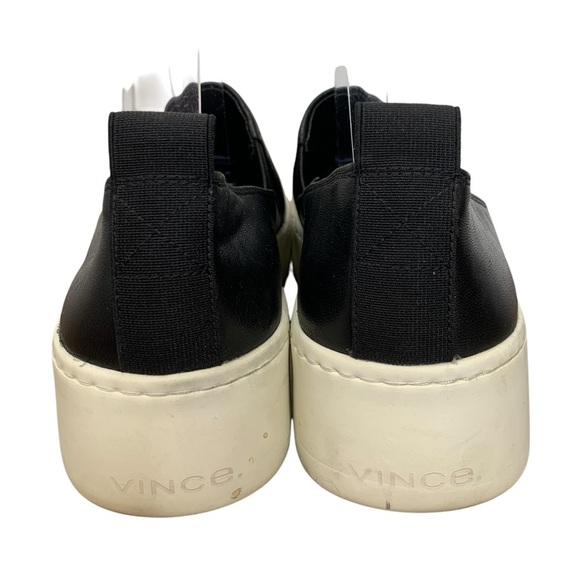 Vince Saxon Sneaker Womens 7.5 Black Slip On Loafer Leather - Picture 6 of 8